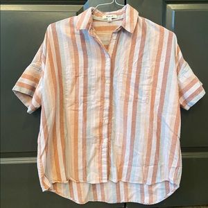 Madewell oversized striped button down shirt (SM)